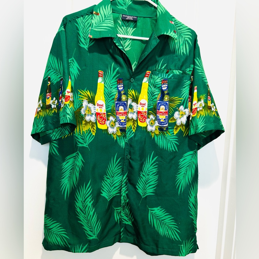 Men's Novelty Print tropical Happy Hour Beer Hawaiian Shirt Home Brew Fest IPA